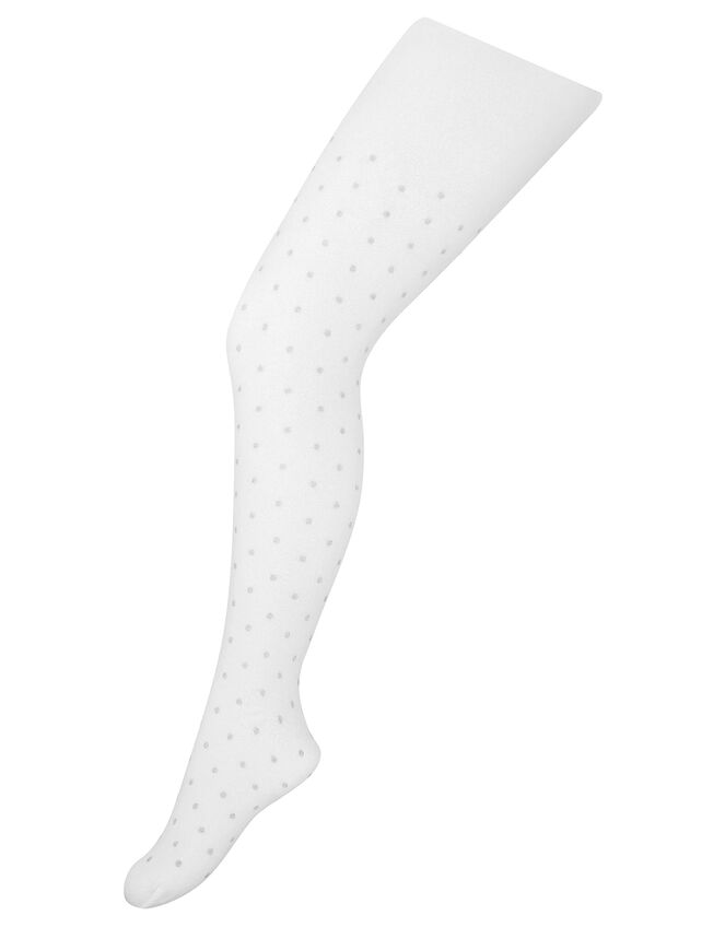 Glitter Spot Tights, White (WHITE), large