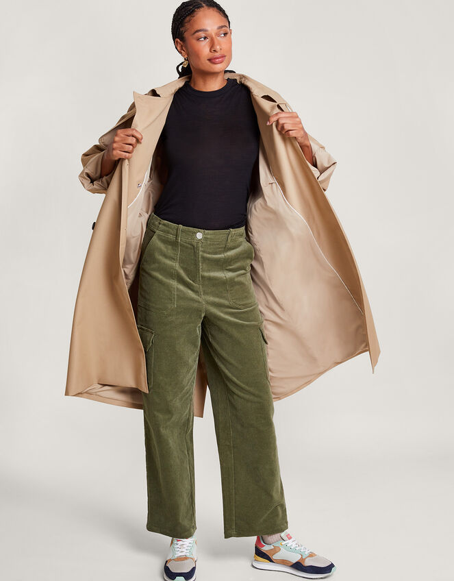 Luna Cord Cargo Trousers, Green (OLIVE), large