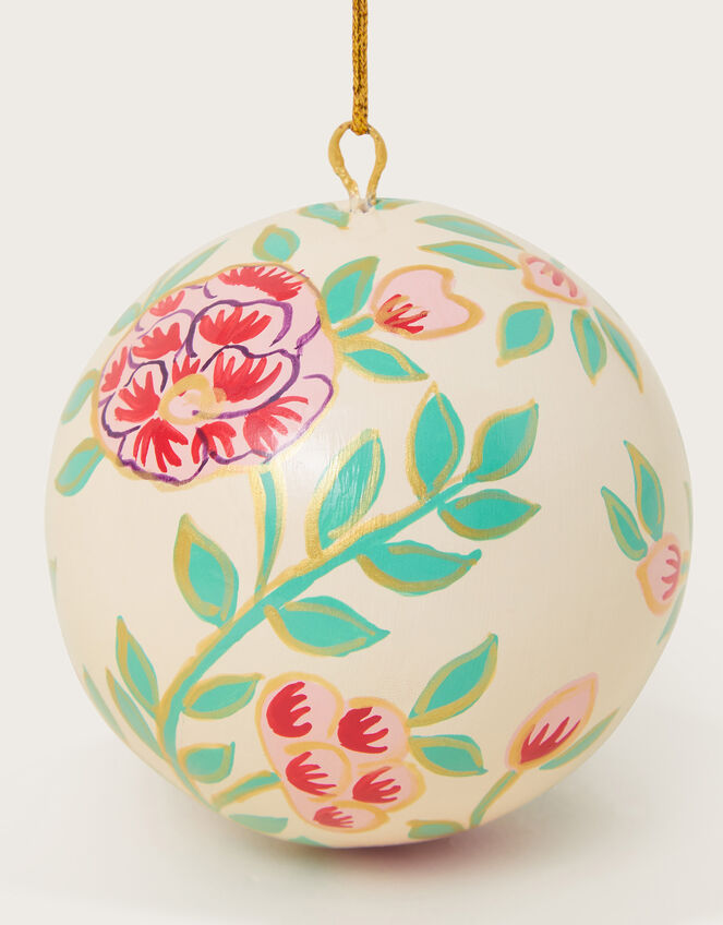 Hand Painted Floral Bauble, Pink (PINK), large