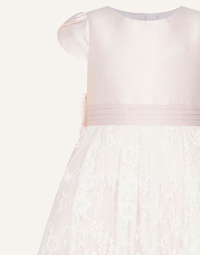 Lace and Duchess Twill Bridesmaid Dress, Pink (PINK), large