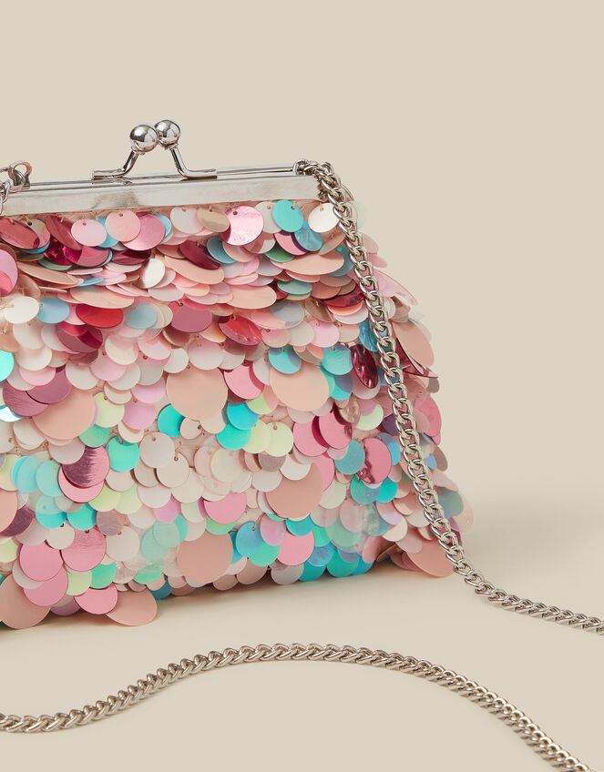 Sequin Clip Frame Bag, , large