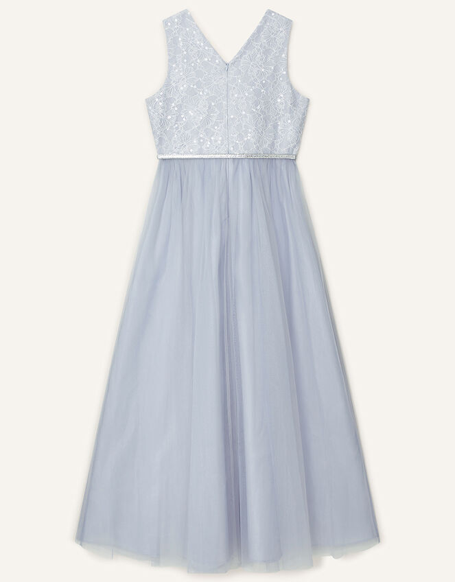 Sequin Lace Bodice Prom Dress, Grey (GREY), large