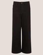 Hallie Regular Crop Wide Leg Jeans, Black (BLACK), large