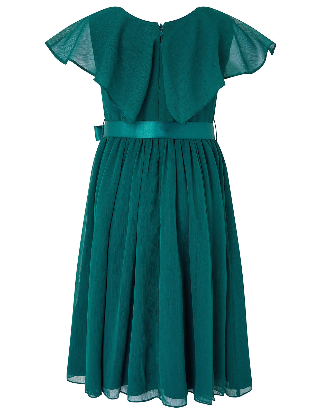 Cape Sleeve Sequin Dress in Recycled Fabric Teal