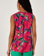 Flavia Feather Print Sleeveless Top in LENZING™ ECOVERO™, Red (RED), large