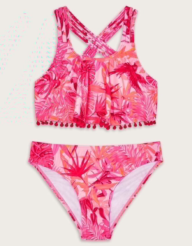 Birds Of Paradise Frill Bikini Set, Pink (PINK), large