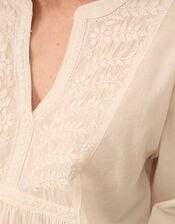 East Alva Hand-Chikankari Embroidered Top, White (WHITE), large