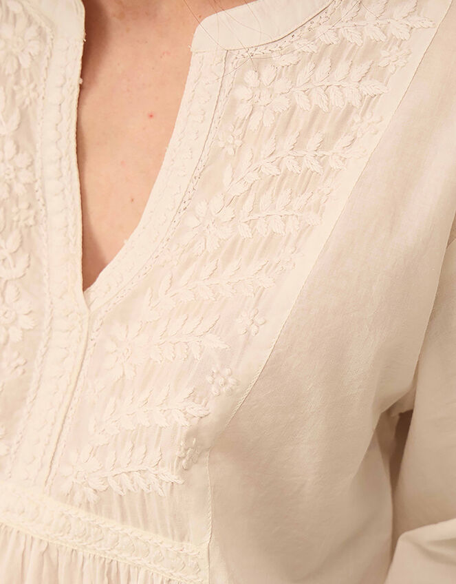 East Alva Hand-Chikankari Embroidered Top, White (WHITE), large
