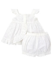 Newborn Baby Rosie Broderie Set in Pure Cotton, Ivory (IVORY), large