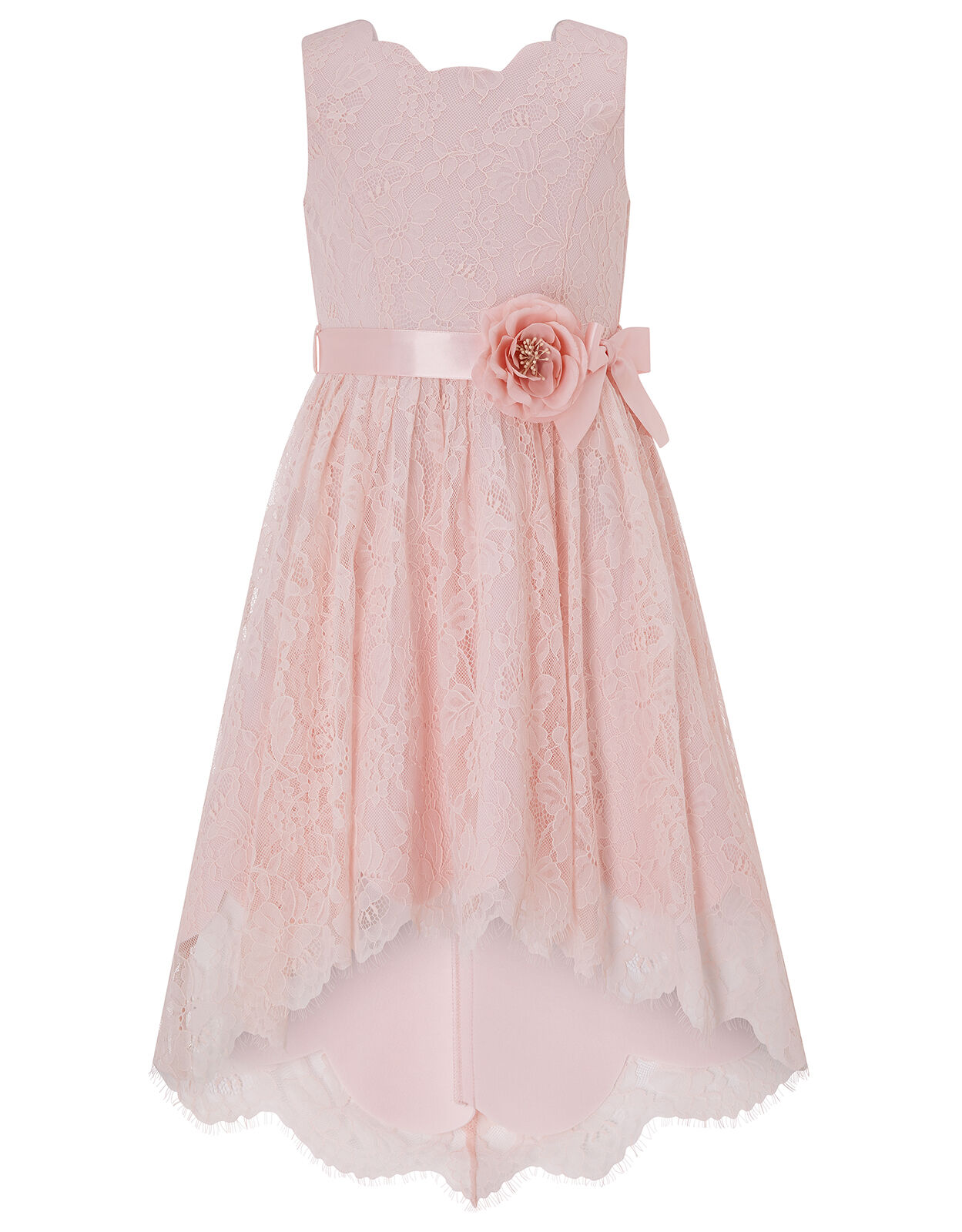 Becky Lace Scalloped Occasion Dress Pink