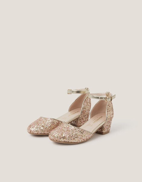 Glitter Two Part Heels, Gold (GOLD), large