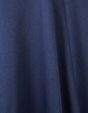 Cowl Neck Satin Prom Dress, Blue (NAVY), large