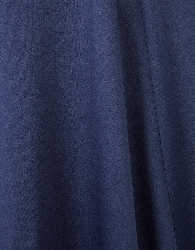 Cowl Neck Satin Prom Dress, Blue (NAVY), large