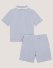 Jersey Polo Shirt & Shorts Set, Blue (BLUE), large
