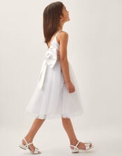 Pearl Embellished Bow Dress, Ivory (IVORY), large