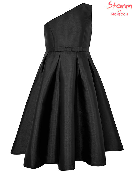 Connie One Shoulder Occasion Dress Black