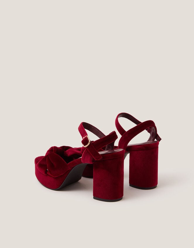 Nola Velvet Platform Heels, Red (RED), large