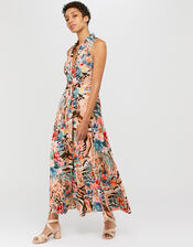 Chica Animal Print Midi Dress, Camel (CAMEL), large