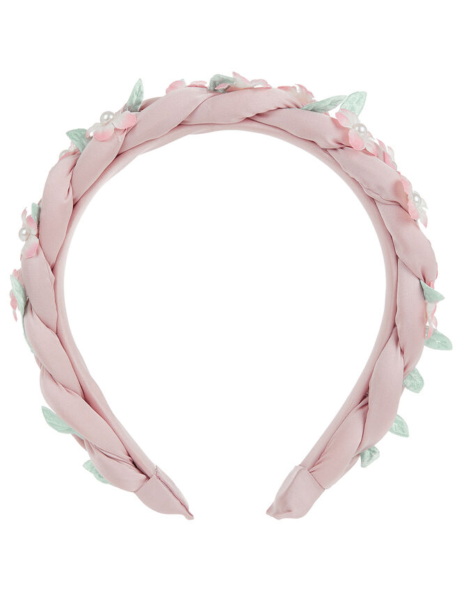 Plaited Floral Headband, , large
