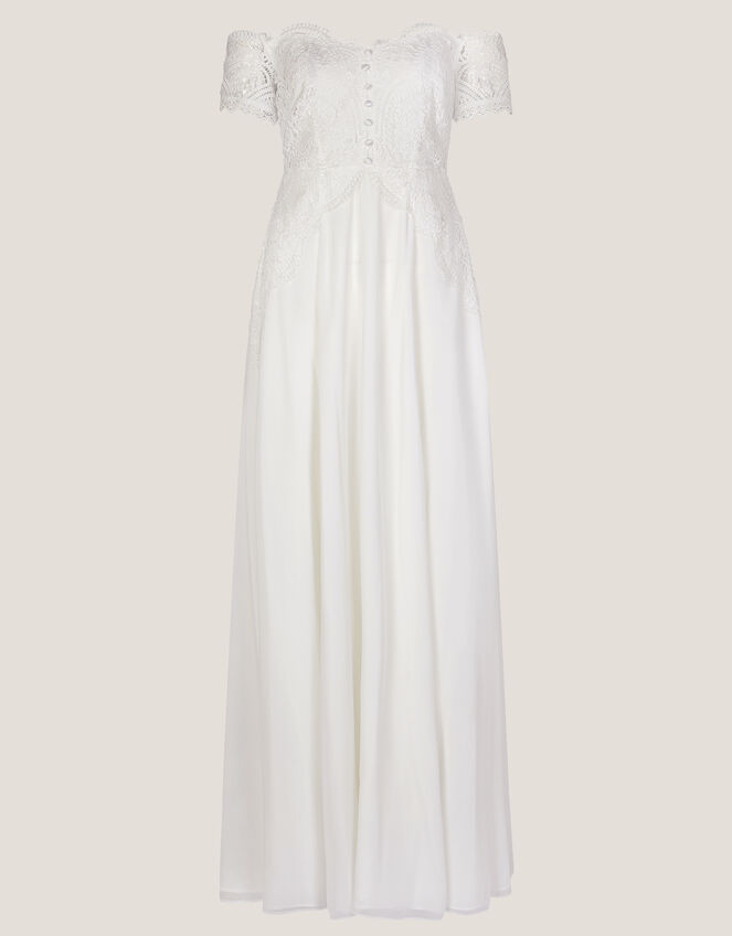 Maddie Off-Shoulder Wedding Dress, Ivory (IVORY), large
