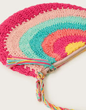 Festival Rainbow Crochet Slouch Bag, , large