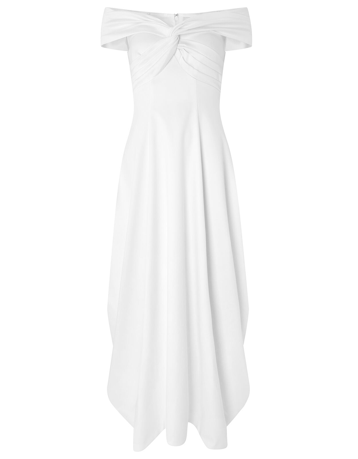 Hannah Bardot Satin Bridal Dress Ivory