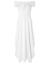 Hannah Bardot Satin Bridal Dress, Ivory (IVORY), large