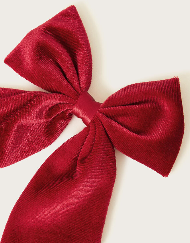Velvet Bow Hair Clip, , large