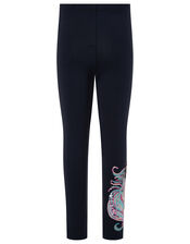 Trixy Sequin Unicorn Leggings, Blue (NAVY), large