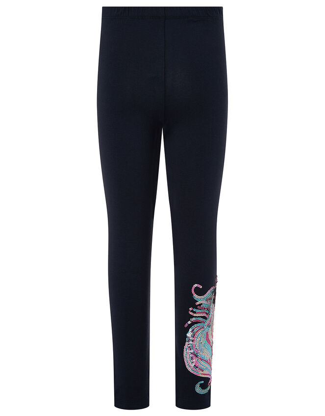 Trixy Sequin Unicorn Leggings, Blue (NAVY), large