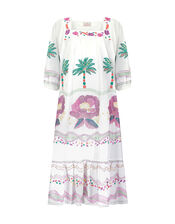 East Palm Embroidered Dress, White (WHITE), large