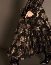 East Jacquard Maxi Dress, Black (BLACK), large