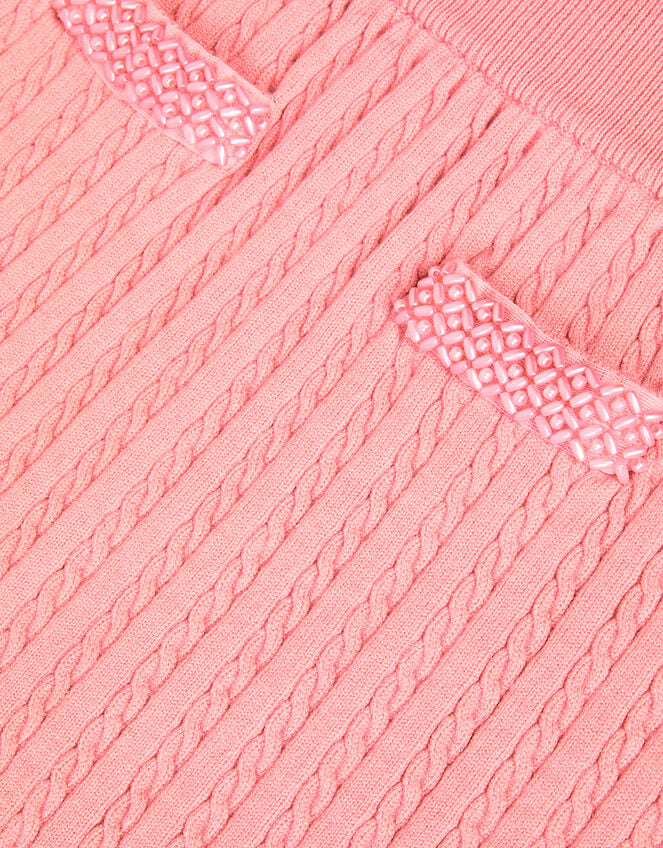 Embellished Cable Knit Skirt, Pink (PINK), large