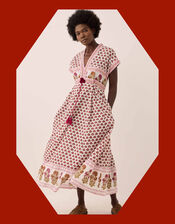 East Karmen Woodblock Print Maxi Dress, Pink (PINK), large