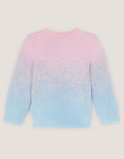 Sequin Ombr&eacute; Fluffy Jumper, Blue (BLUE), large