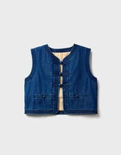 East Juna Denim Gilet, Blue (BLUE), large