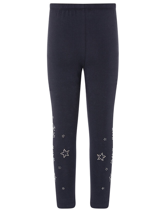 Embellished Snowflake Leggings, Blue (NAVY), large