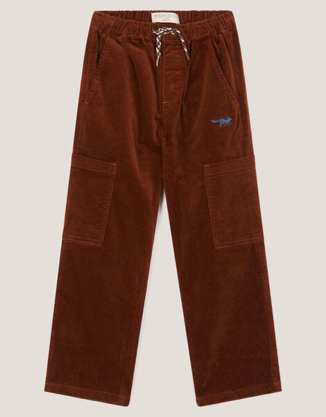 Uncut Cord Cargo Trousers, Brown (BROWN), large