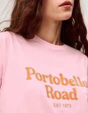 Sabrina Slogan Cotton T-Shirt, Pink (PINK), large