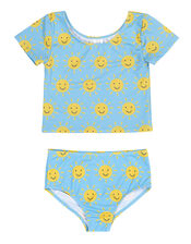 Frugi Talia Sun Print Tankini Swim Set, Blue (BLUE), large
