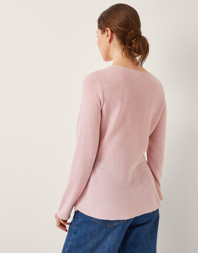 Paula Peplum Bow Jumper, Pink (BLUSH), large