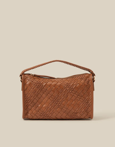 Bertie Woven Leather Bag, , large