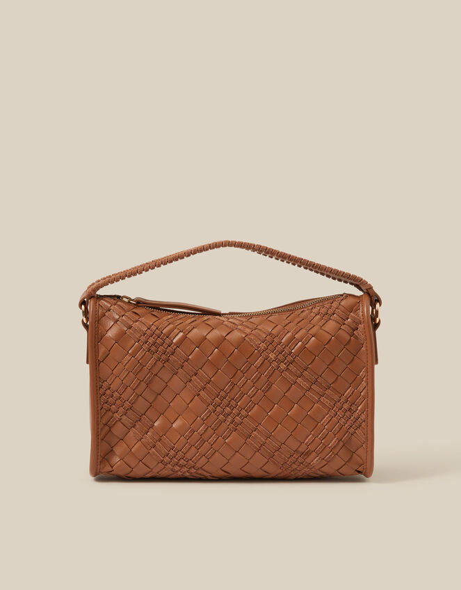 Bertie Woven Leather Bag, , large