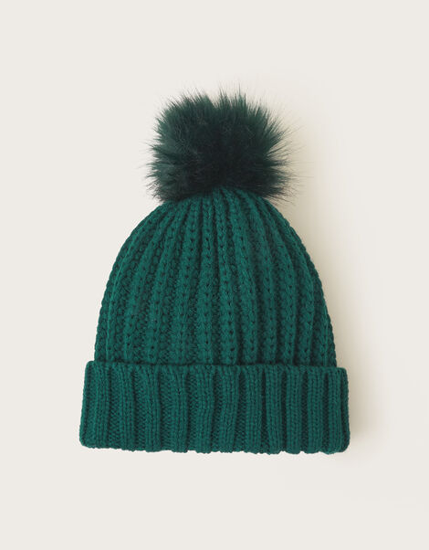 Knit Bobble Hat, Teal (TEAL), large