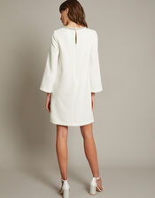 Paola Bow Diamante Shift Wedding Dress, Ivory (IVORY), large