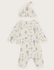 Newborn Hot Air Balloon Sleep Set, Green (GREEN), large