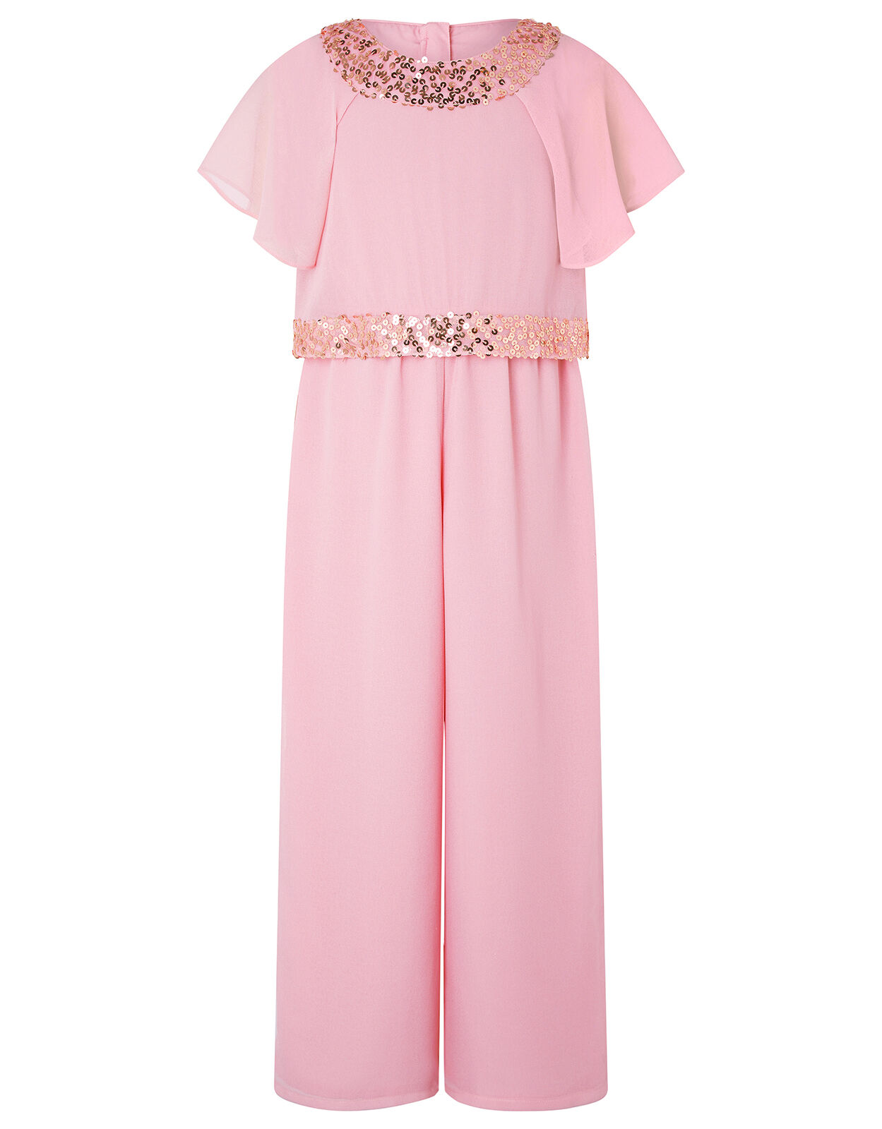 Megan Sequin Wide Leg Jumpsuit Pink