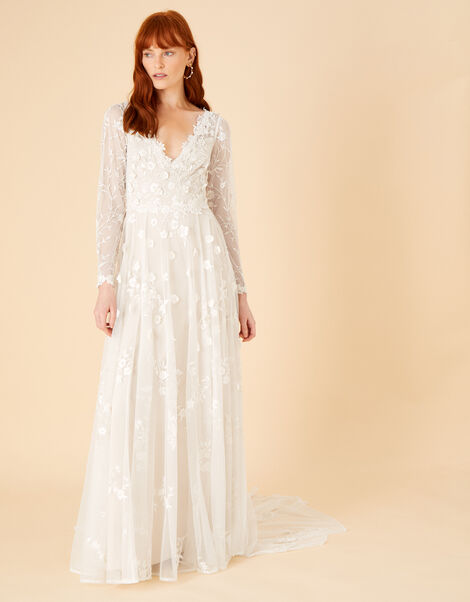 Sue Embellished Bridal Maxi Dress Ivory, Ivory (IVORY), large