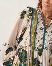 Zenya Floral Print Midi Dress, Green (GREEN), large