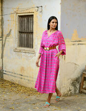 DEEBA Oozie Print Dress, Pink (PINK), large